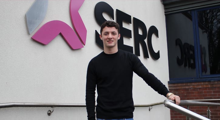 Rhys outside SERC's Bangor Campus